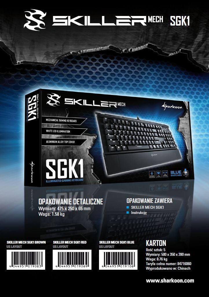 Sharkoon Skiller Mech SGK1 Kailh Brown Klawiatura Morele Net