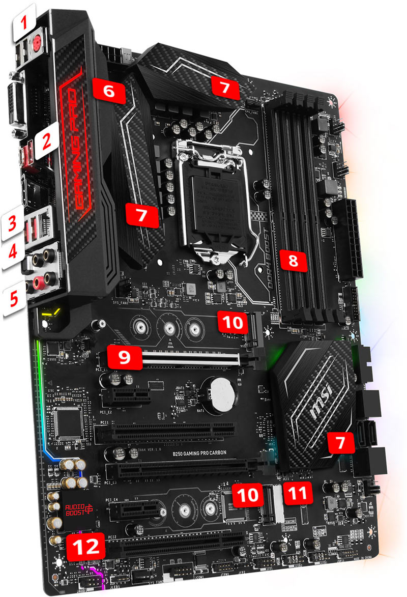MSI B250 GAMING PRO CARBON overview