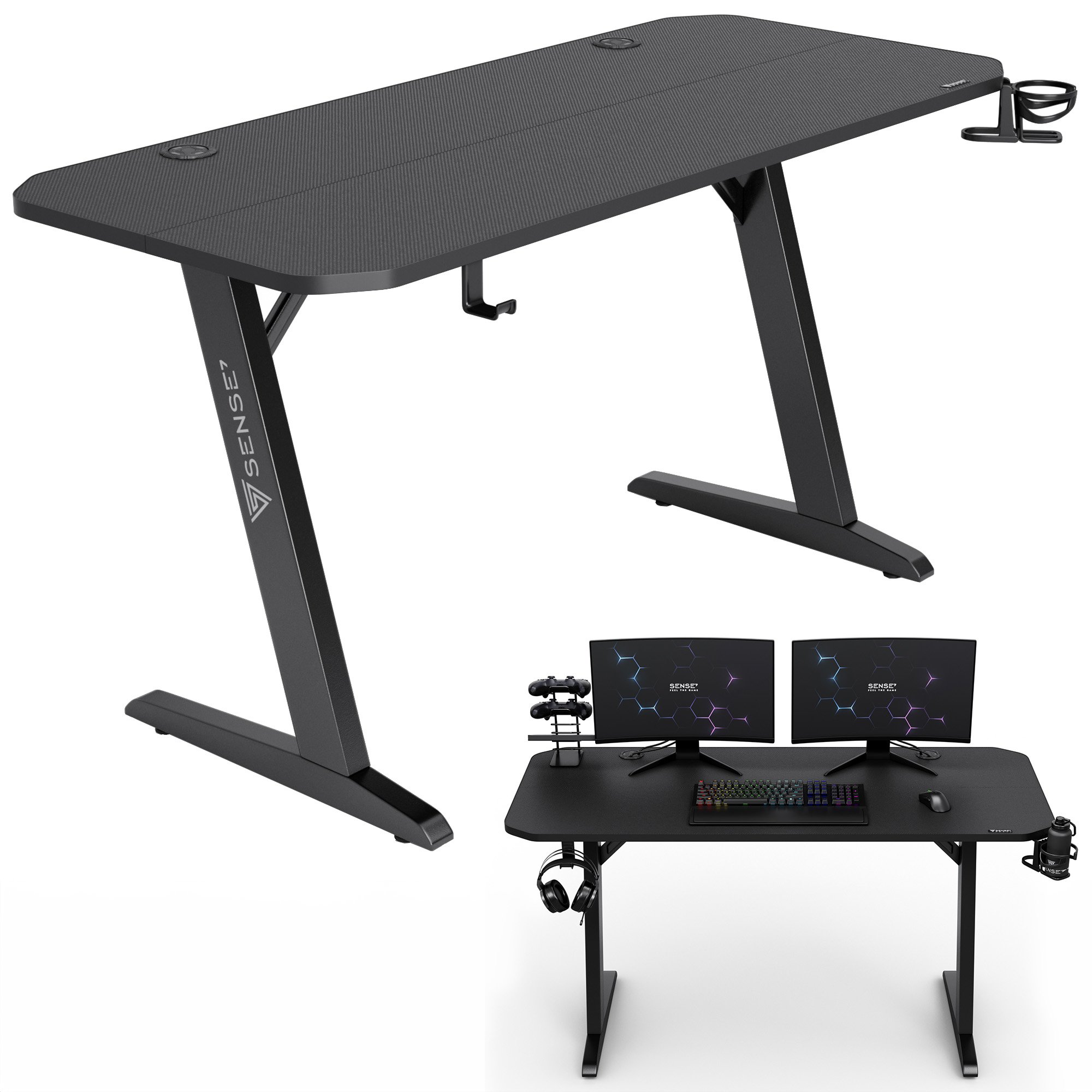 Sense7 NOMAD Gaming Desk Carbon surface