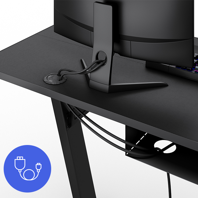 Sense7 NOMAD Gaming Desk Integrated accessories