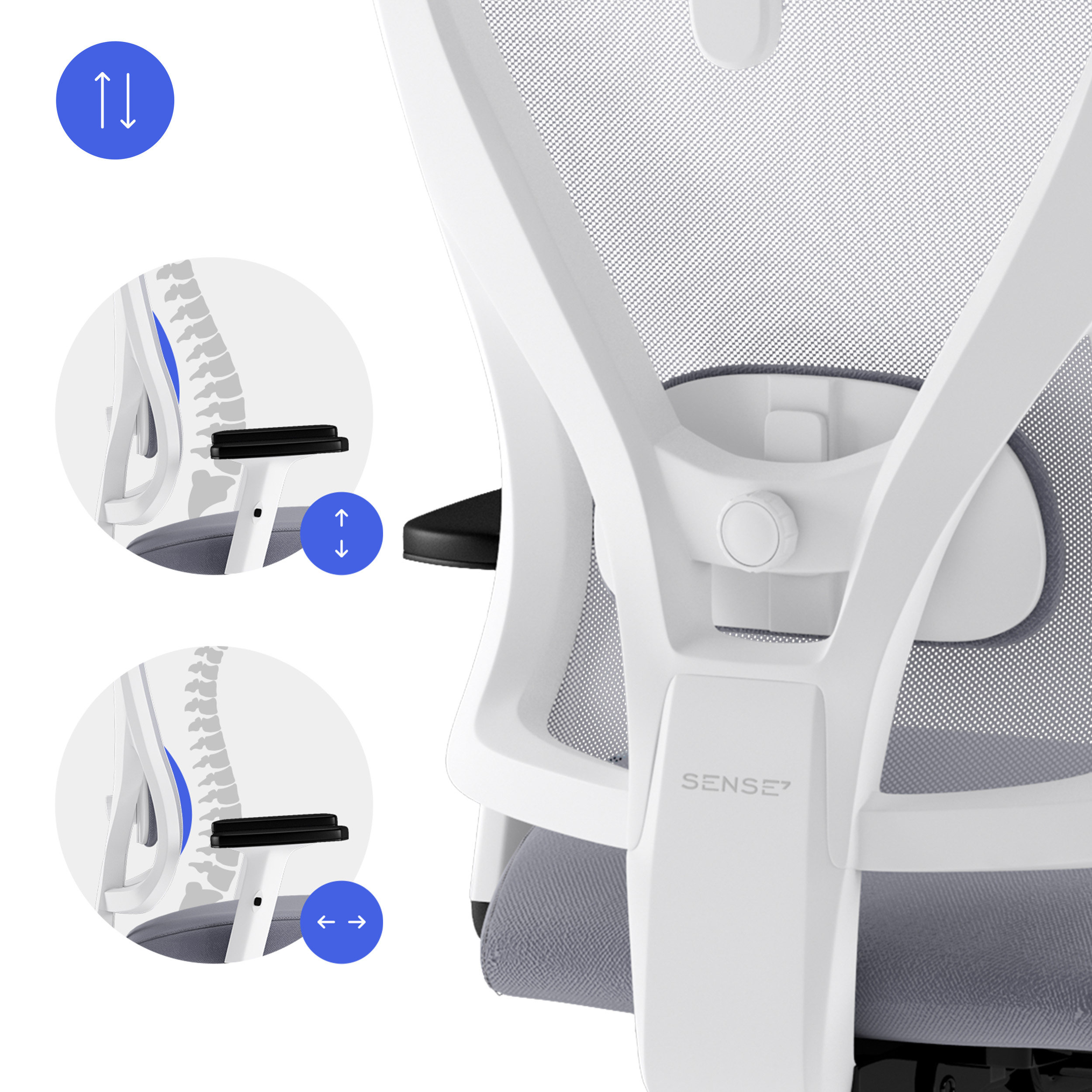 Sense7 Tone White - ergonomske značajke