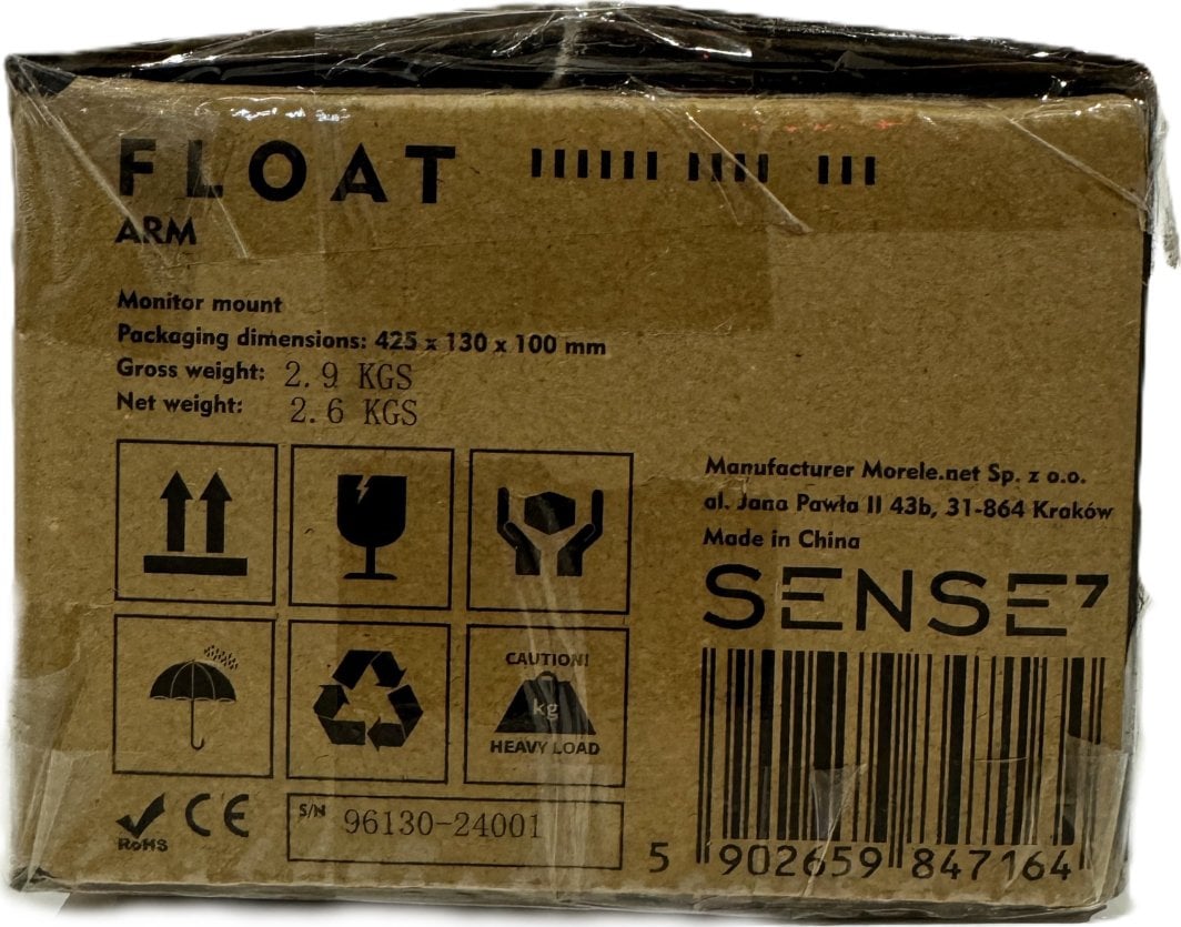 Ključne lastnosti SENSE7 FLOAT ARM nosilca za monitor