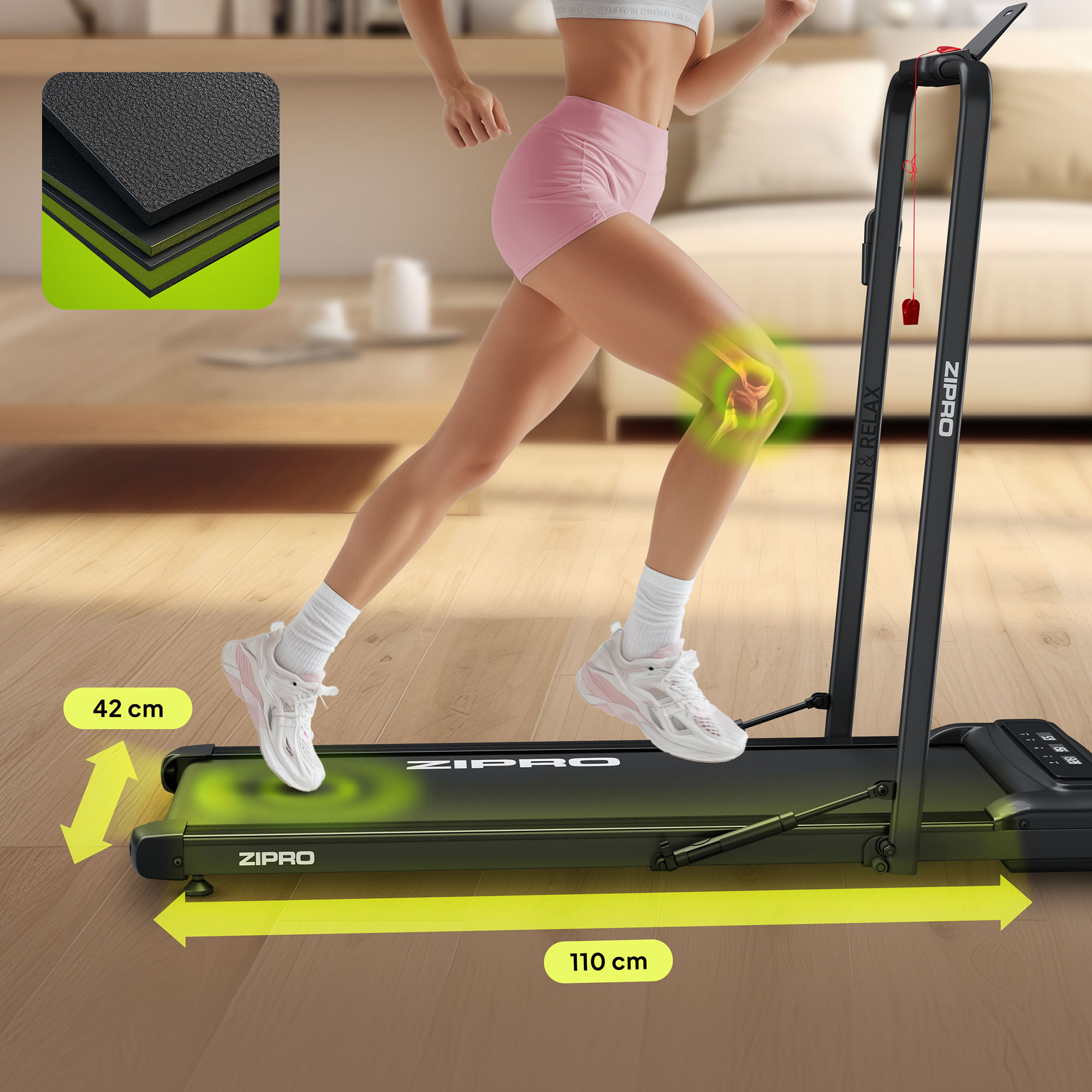 ZIPRO Newlite traka za trčanje s aplikacijama FitShow i Kinomap