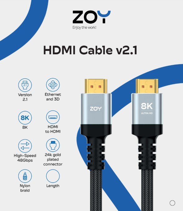 Vzdržljiv HDMI kabel z najlonskim opletom in velcro trakom