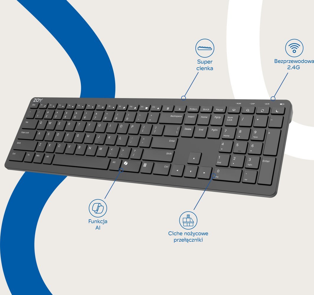 Brezžična tipkovnica z AI tipko