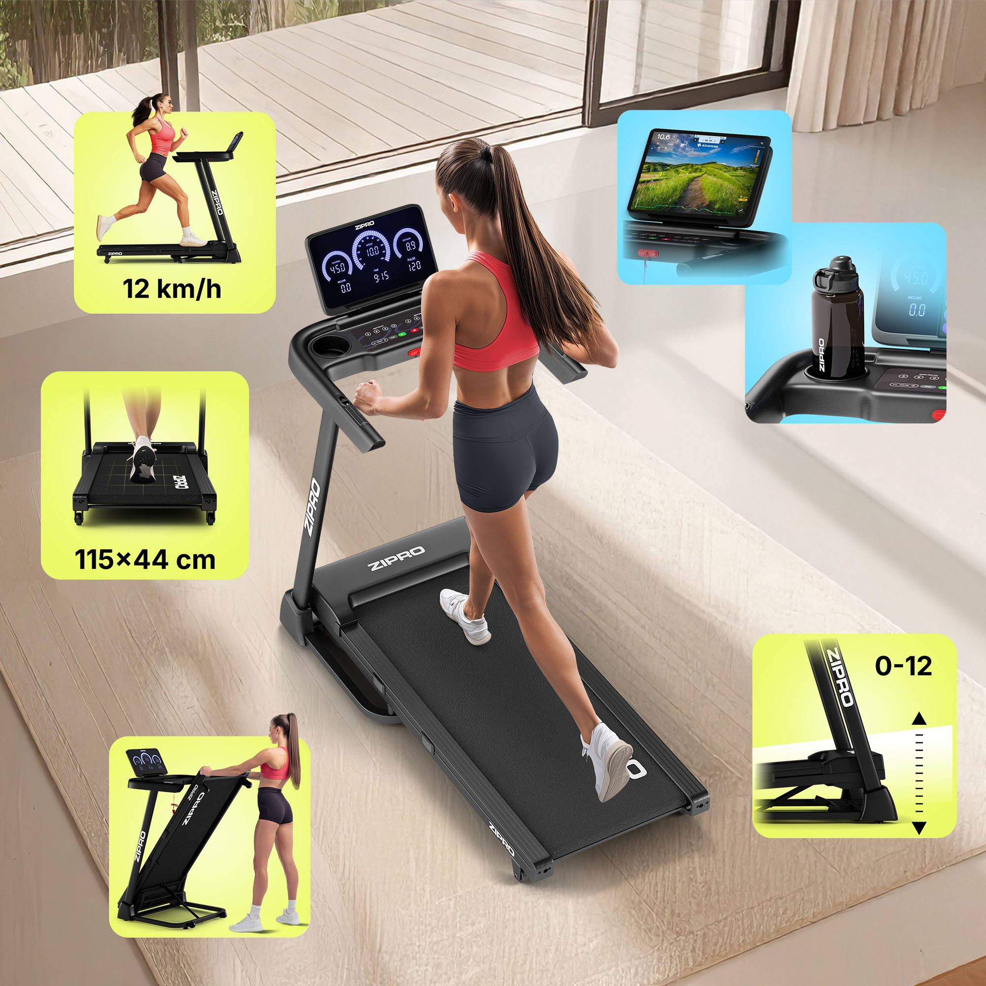 Sklopljena ZIPRO Luma traka za trčanje