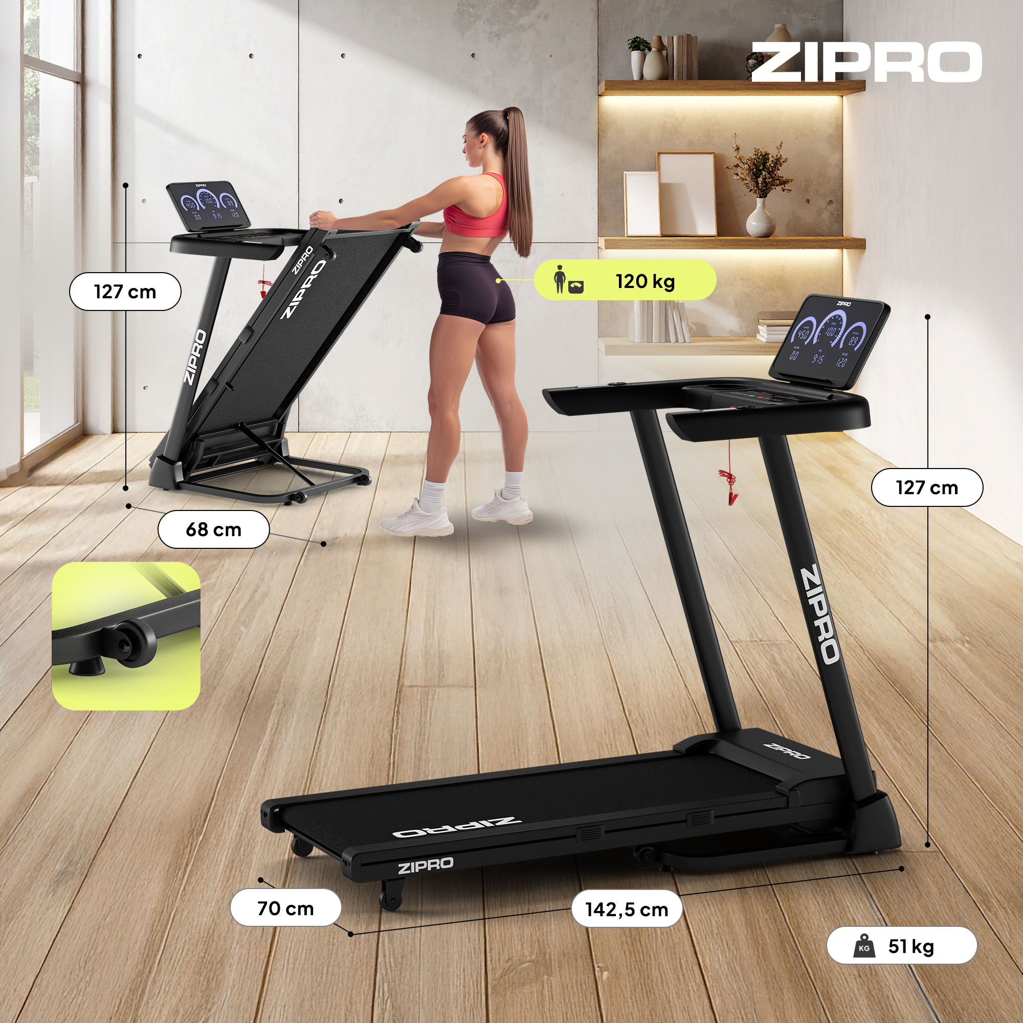 ZIPRO Luma traka za trčanje u kućnom okruženju