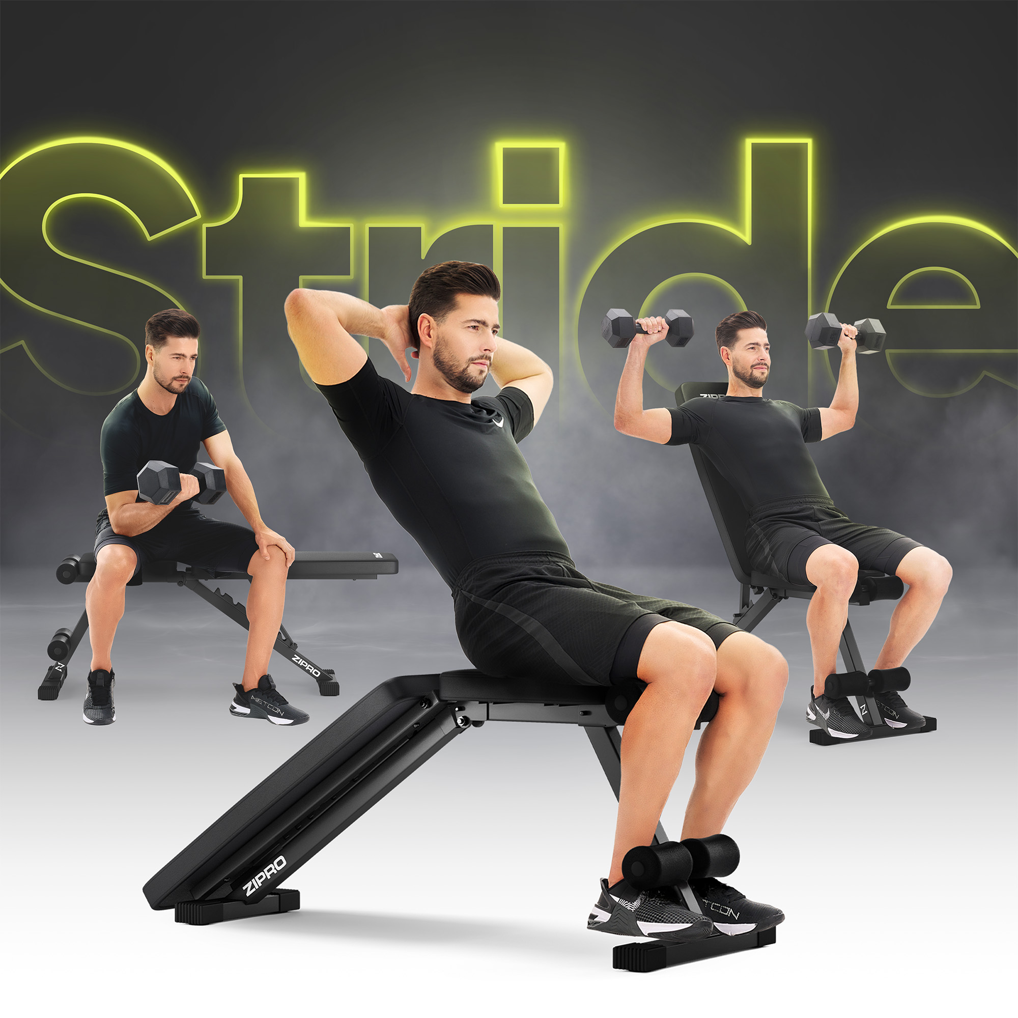 Stabilan trokutasti dizajn klupe ZIPRO STRIDE