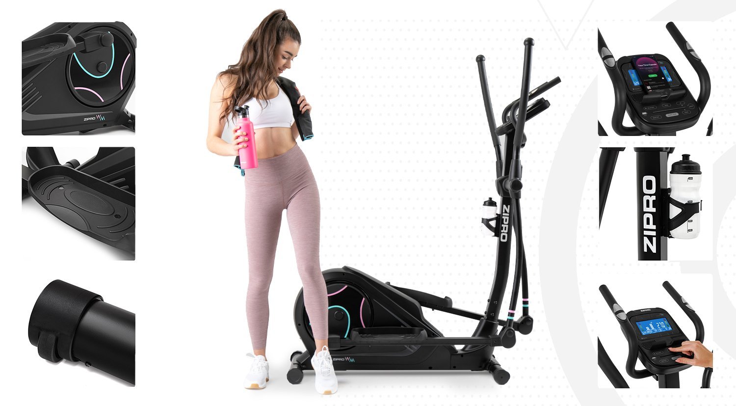 Osoba vježba na eliptičnom trenažeru Zipro Heat WM