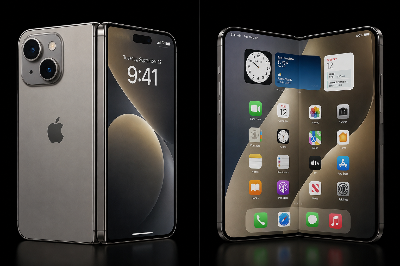 Składany iPhone Ultra – przewidywany wygląd pierwszego składanego smartfona Apple